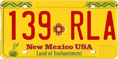 NM license plate 139RLA