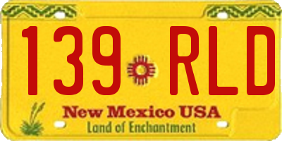 NM license plate 139RLD