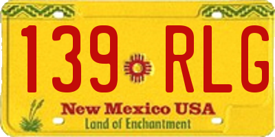 NM license plate 139RLG