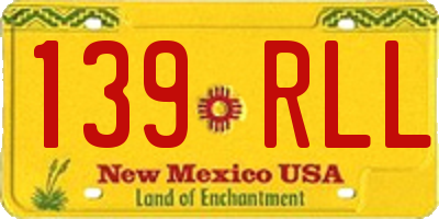 NM license plate 139RLL