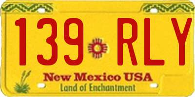 NM license plate 139RLY