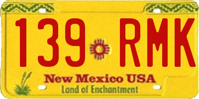 NM license plate 139RMK