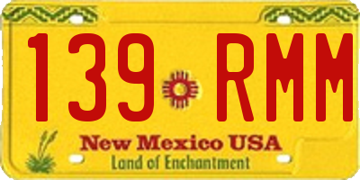 NM license plate 139RMM