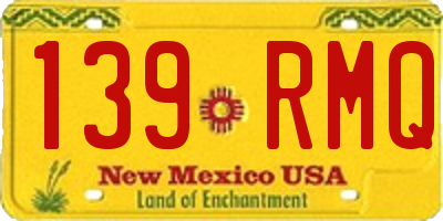 NM license plate 139RMQ