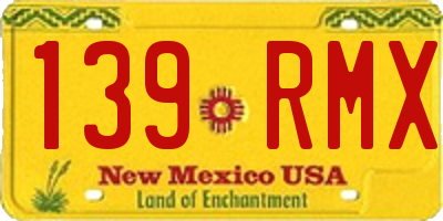 NM license plate 139RMX