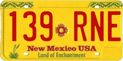 NM license plate 139RNE