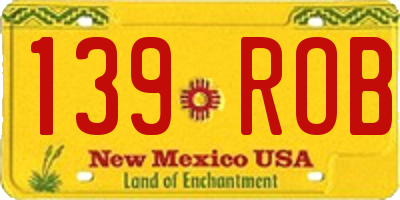 NM license plate 139ROB