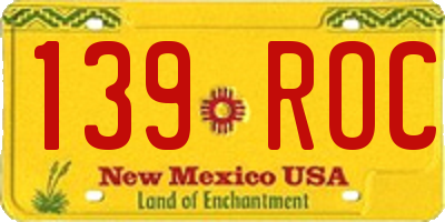 NM license plate 139ROC