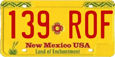 NM license plate 139ROF