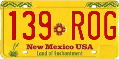 NM license plate 139ROG
