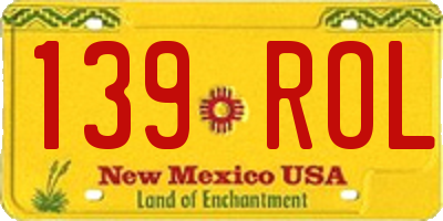 NM license plate 139ROL