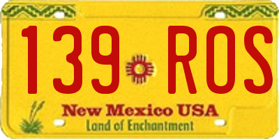 NM license plate 139ROS
