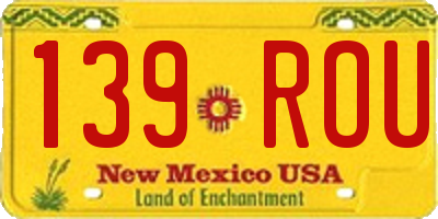 NM license plate 139ROU