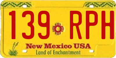NM license plate 139RPH