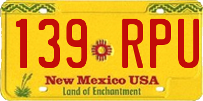 NM license plate 139RPU