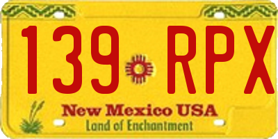 NM license plate 139RPX