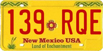 NM license plate 139RQE