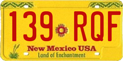 NM license plate 139RQF