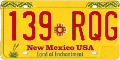 NM license plate 139RQG