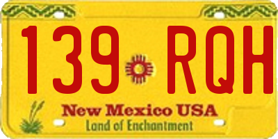 NM license plate 139RQH