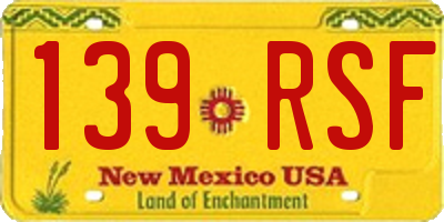 NM license plate 139RSF