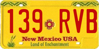 NM license plate 139RVB