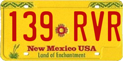 NM license plate 139RVR