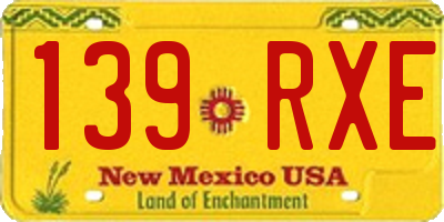 NM license plate 139RXE