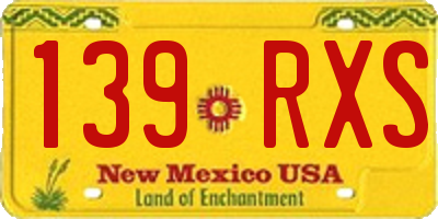 NM license plate 139RXS