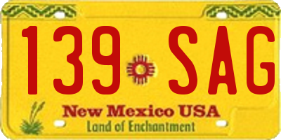 NM license plate 139SAG