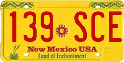 NM license plate 139SCE