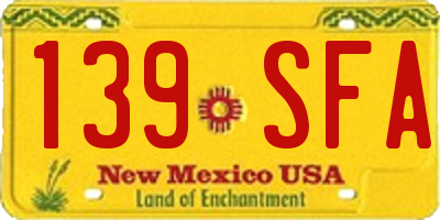 NM license plate 139SFA