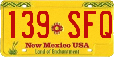 NM license plate 139SFQ