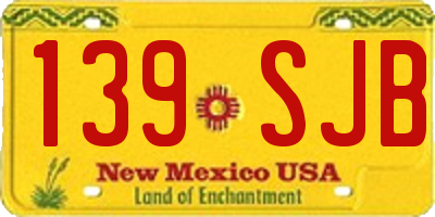 NM license plate 139SJB