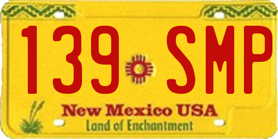 NM license plate 139SMP