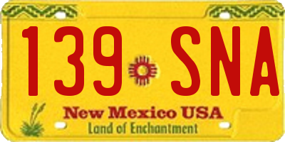 NM license plate 139SNA