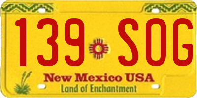 NM license plate 139SOG