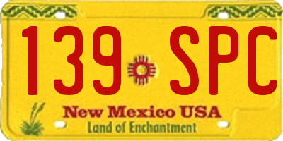 NM license plate 139SPC