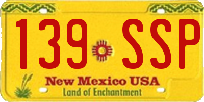 NM license plate 139SSP