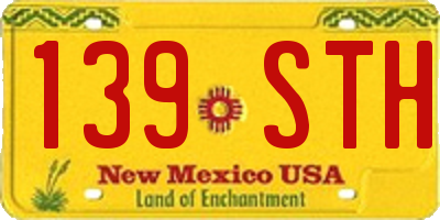 NM license plate 139STH
