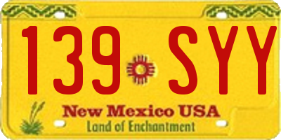 NM license plate 139SYY