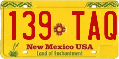 NM license plate 139TAQ