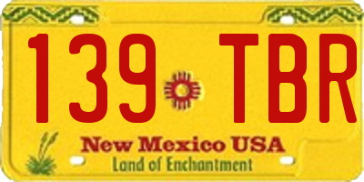 NM license plate 139TBR