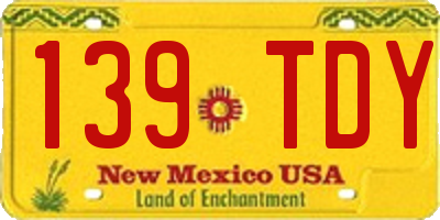NM license plate 139TDY