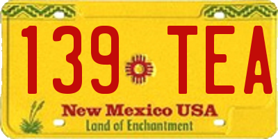 NM license plate 139TEA