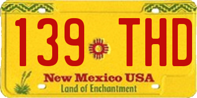 NM license plate 139THD