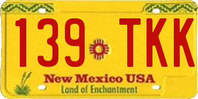 NM license plate 139TKK