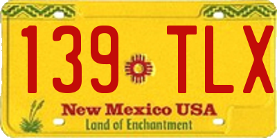 NM license plate 139TLX