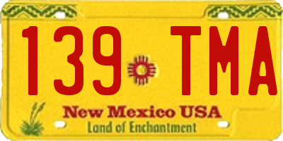 NM license plate 139TMA