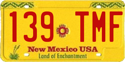 NM license plate 139TMF